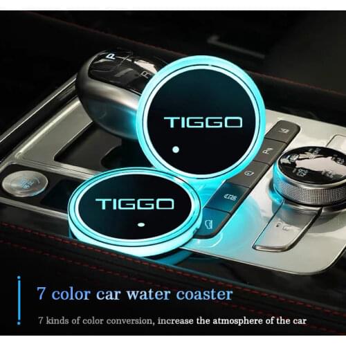 Luminous Car Cup Coaster Holder 7 Colorful Car Led Atmosphere Light For Chery Tiggo 2 3 4 5 6 7 8 3X 5X Pro T11 Car Accessories