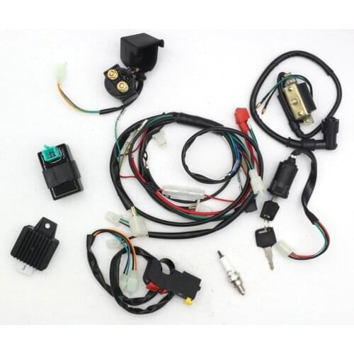 Complete Electrics Wiring Harness Spark Plug CDI Ignition Coil Kits For Chinese Dirt Bike 50cc 110cc 120cc Zongshen Loncin