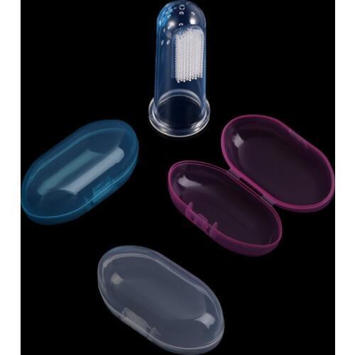 Portable Baby Infant Finger Toothbrush Case Holder Storage Box Clear Travel X7YB