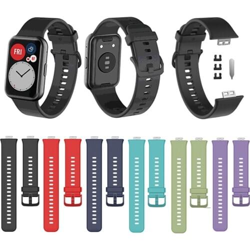 Silicone Strap for Huawei Watch Fit Smart Watch Wristband Waterproof Bracelet Accessories Band Correa For huawei Fit