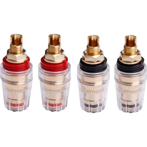 DIY Speaker Terminal Connector Binding Post Pure Cupper Gold-Plated Banana Plug HIFI Amplifier Speakers Socket Junction Box