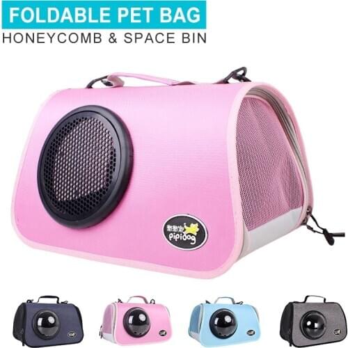 Foldable Pet Bags Portable Space Capsule Dual-use Breathable Dog Cat Carrier Bags For Small Dogs HandBag Travel Cat Shoulder Bag