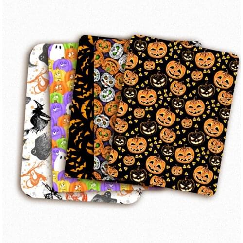 Halloween Polyester Cotton Fabric Skeleton Print PatchworkTissue Sewing Quilting Fabrics Needlework Material DIY Handmade
