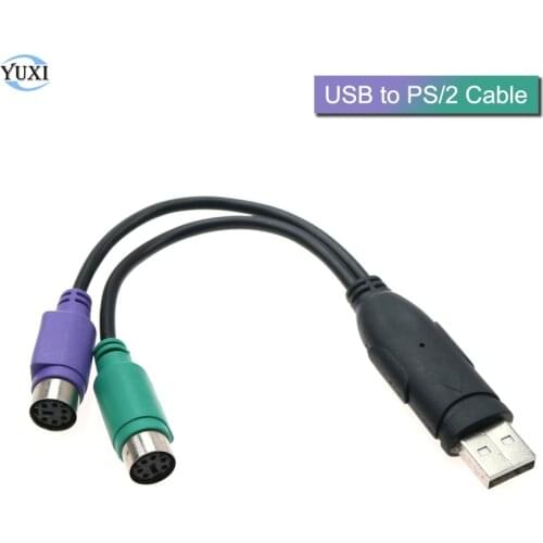 YuXi 1pc New Splitter USB Male to PS/2 PS2 Female Converter Cable Cord Converter Adapter Keyboard Mouse Scanning Gun