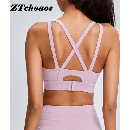 High strength shockproof sports bra for women gym underwear womens running fitness bra gathered Yoga vest tops for women