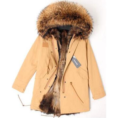 Brand Winter Jacket Women 2018 Long Real Fox Fur Coat Female Warm Fur Jackets Natural Raccoon Fur Collar Real Fur Lined Parka