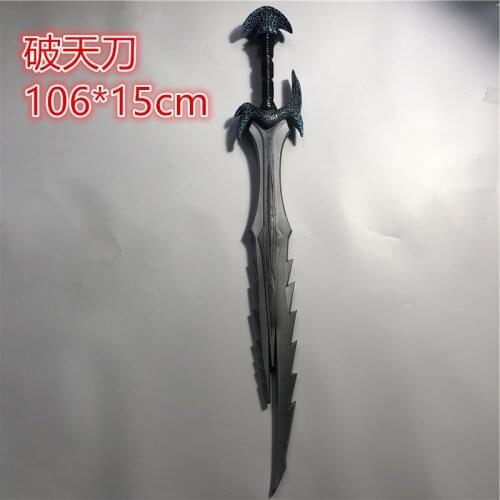 106cm Cosplay Orc Anti Mage Scythe of Vyse Elf Weapon Game Anime Role Play Halloween Cos Gift Safety PU