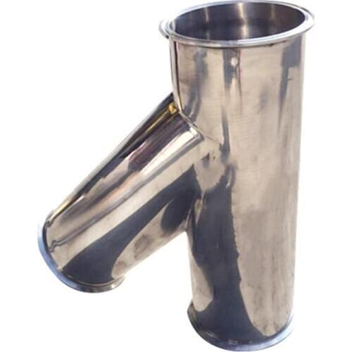 108mm 4.25" Pipe OD 4" Tri Clamp Oblique Y Shaped 3 Way SUS 304 Stainless Sanitary Fitting Spliter Homebrew Beer Wine