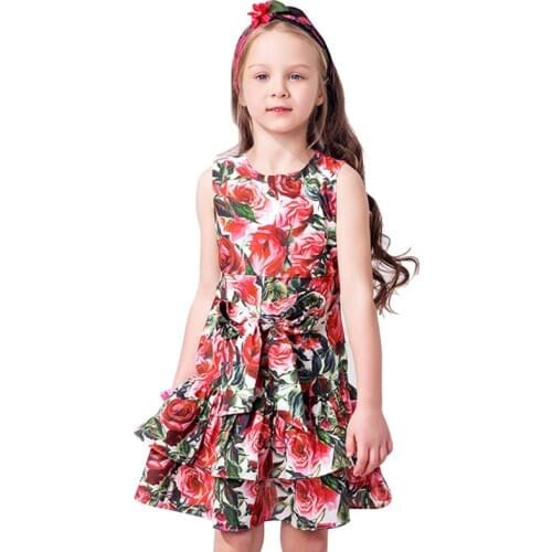 2020 Flowers Girl Princess Dresses Enfants Vetements Fille Boutique Vestidos Infantil Summer Girls Party Dresses Vestido Menina