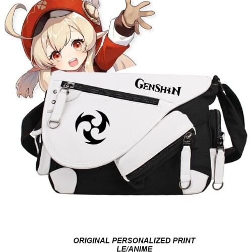 2021 new game Genshin Impact KLEE VENTI Anime Peripheral Eye of God Wind Fire Thunder Two-dimensional Messenger Bag