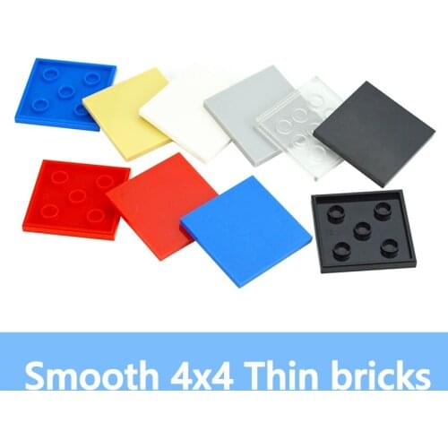30pcs DIY Building Blocks Thin Figure Bricks Smooth 4x4 Educational Creative Assembles Particles Compatible Brand Toys For Kids