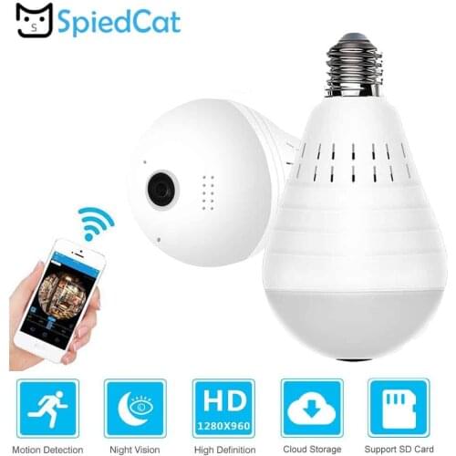 360 Degree Panoramic Fisheye Lens HD Night Vision Bulb Lamp P2P Wireles IP Wifi Mini Home Baby Security Surveillance CCTV Camera