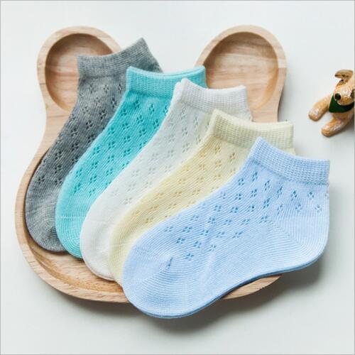5 Pairs Boys Girls Thin Socks Spring Summer Baby Cotton mesh Sock Children Kids Casual short breathable Boat Sock 0-6T 2017 new
