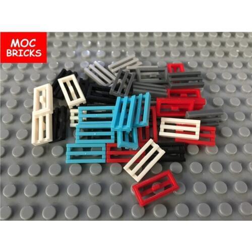 50pcs/lot MOC Bricks Tile, Modified 1 x 2 Grille with Bottom Groove / Lip fit with 2412b Building Blocks DIY Toys kids gifts