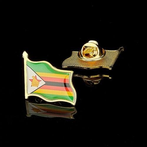 African Country The Republic of Zimbabwe Waving National Flag Lapel Pins Patriotic Bag/Clothes Brooch Decor