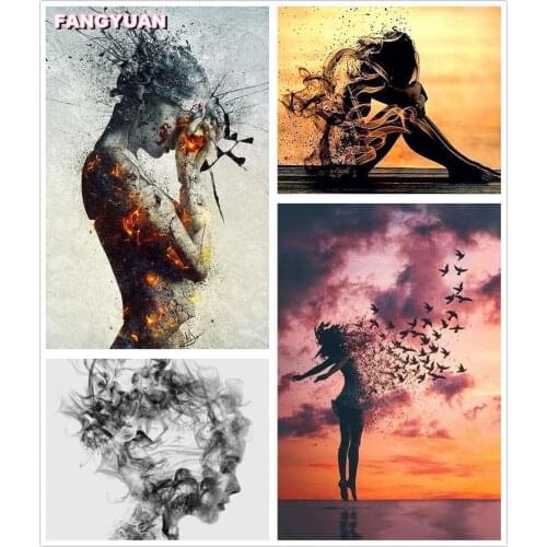 Nordic Scenic 5D Diy Diamond Painting Cross Stitch Kits Abstract Figure Embroidery Diamond Mosaic Home Decoration Accessories