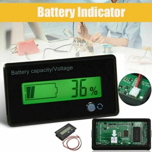 Battery Capacity Indicator 5V-73V 10V-100V Lead Acid Lithium Car Motorcycle Voltmeter Voltage Gauge Battery Tester