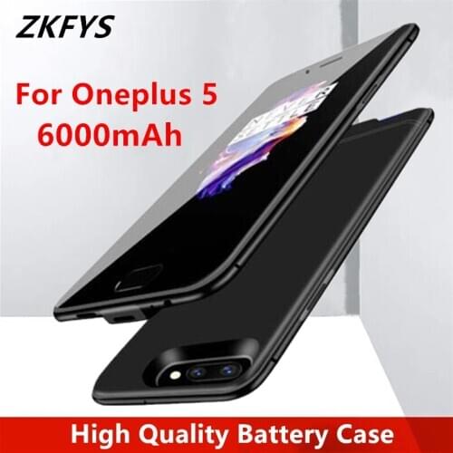 ZKFYS Power Bank Case For Oneplus 5 Battery Charger Cases 6000mAh Metal Frame External Battery Power Bank Cover Charging Case