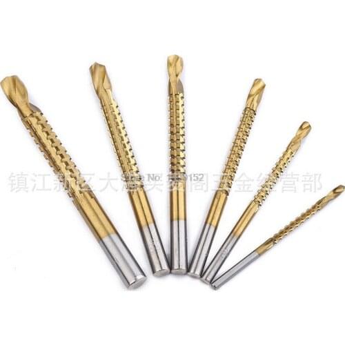 By dhl 50set Drill Bit 6Pcs/set Drill Power Tools Speed Out Metal Titanium Coated HSS Drill Bits Set Saw Plastic Metal Hole