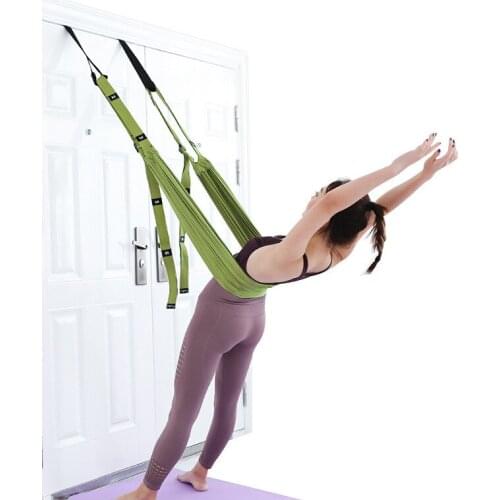 Waist Stretch Strap with Door Anchor,Adjustable Yoga Exercise Strap Fitness Band Leg Stretching Strap Back Bend Split Inversion