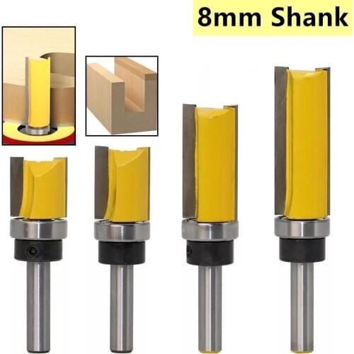 Citop 1pcs 8mm Shank Handle Profile Trimming Knife Long Blade Flush Bit Flush Trim Router Bit For Woodworking Cutting Tool