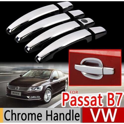 For VW Passat B7 Chrome Handle Covers Trim Set of 4 Door Volkswagen MK7 2010-2015 Sedan Wagon Car Accessories Car Styling