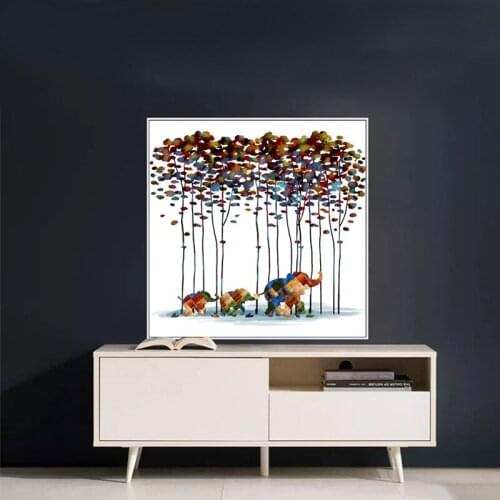 Big Size Cartoon Elephant Poster Print Canvas Painting Wall Art Abstract Animal Pictures For Living Room,Bedroom Decoration