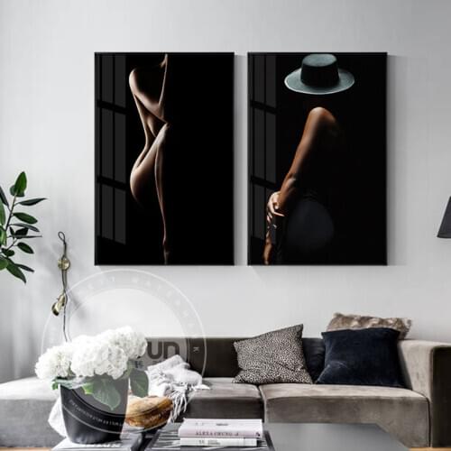 Figure Canvas Painting Fashion Model Painting Pictures Graceful Figure Physique Painting Wall Pictures for Living Room Home Deco