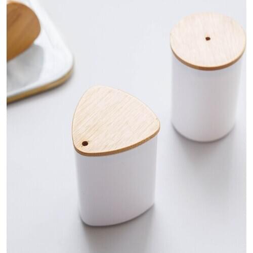 Toothpick Box Portable Creative Home Living Room Toothpick Holder Meal Desktop Mushroom Type Plastic Simple White Wood Cover