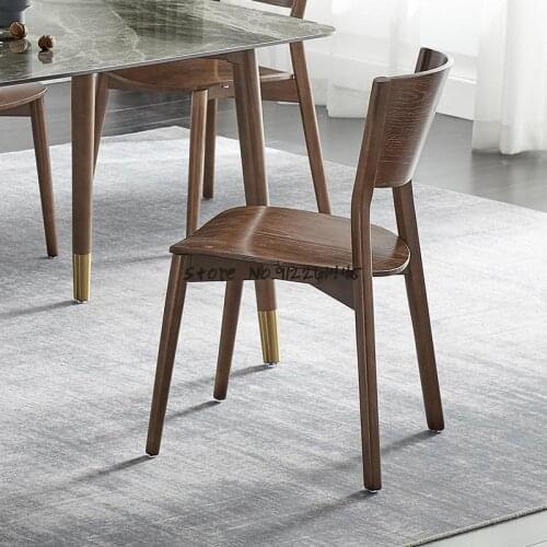Home Dining Chair Nordic Backrest Stool Simple Modern Hotel Restaurant Dining Chair Model Designer Small Family Dining Table And