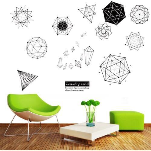 Linear geometry wall sticker PVC Material DIY geometric pattern wall decals for Childrens room bedroom wall decor sticker