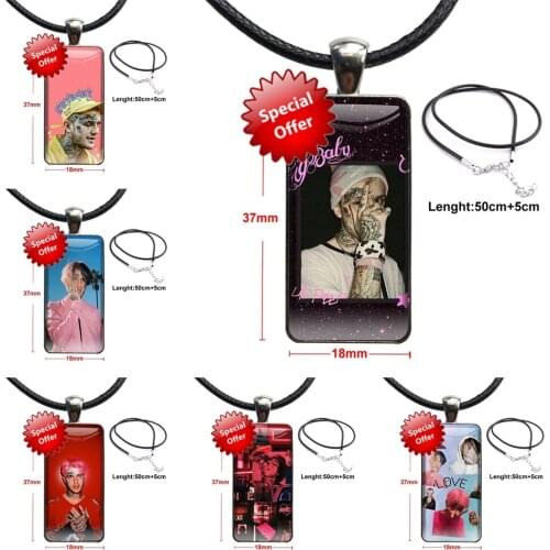 Meet Lil Peep For Girls Handmade Gift Exclusive Brand Steel Color Jewelry Fashion Statement Necklace Glass Necklaces Pendants
