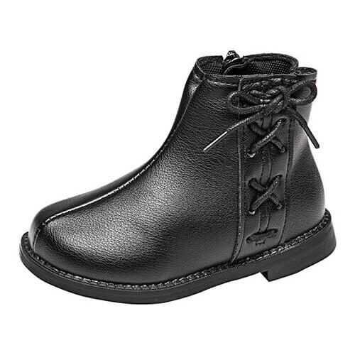 Fashion New Autumn Bow Kids Shoes Baby Girls Ankle Boots For Princess ChildrenS Leather Boots 2020 Black Beige 1 3 4 5 6 Years