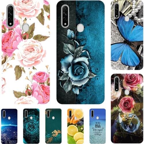 Fashion Flower Case For OPPO A31 2020 CPH2015 CPH2073 CPH2081 CPH2029 CPH2031 6.5" Cover Soft Silicone Cat Printing Capa Coque
