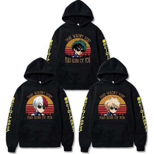 My Hero Academia Men Hoodies Bakugou Deku Shoto Todoroki Pullover Hoodie Streetwear Japan Anime Hip Hop Streetwear Harajuku