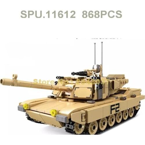 9001 868pcs Military Ww2 World War Ii Abrams M1a2 Main Battle Tank 3 Dolls Building Blocks Toy