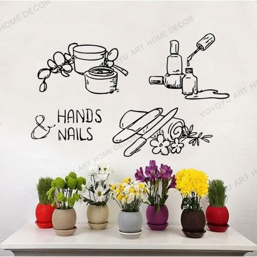 A Set Of Nail Salon Wall Decal Manicure Window Sticker Beauty Salon Spa Wall Decor Wallpaper For Nail Bar Studio Decor JC230