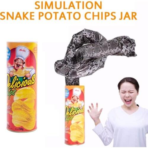 Novelty Toys Prank Bouncing Potato Chips Snake Stunt Scary French Fries Play Funny Toys Halloween Trick or Treat Funny Joke Toy