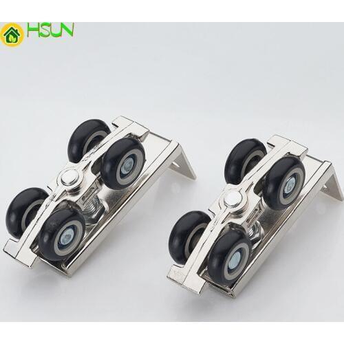 Sliding door hanging round glass door mute hanging rail wheel balcony sliding door 4 wheel bearing 80kg