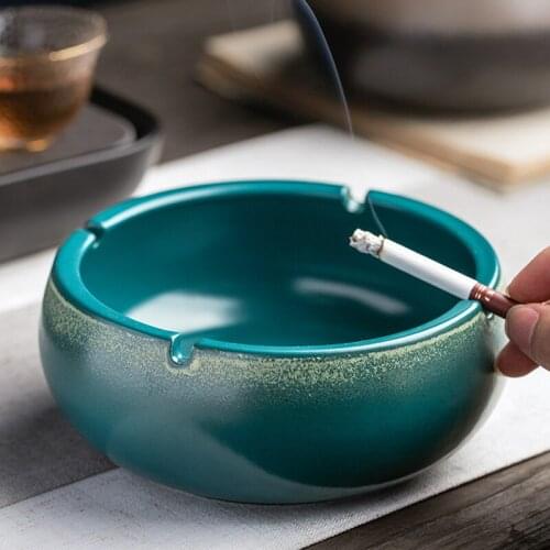 Nordic Ceramic Retro Ashtray Modern Minimalist Home Living Room Office Cafe Windproof Ashtray Modern Home Decoration Accessories