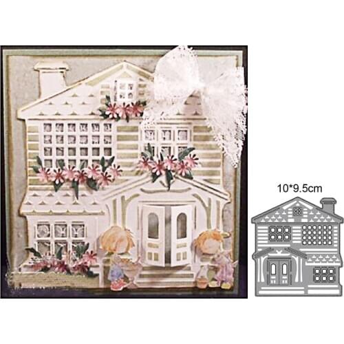 Building Town Christmas hut metal cutting dies cut die mold Scrapbook paper craft knife mould blade punch stencils dies