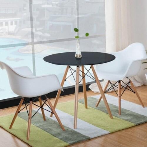 Dining chair household chair computer desk chair plastic back wooden legs chair simple creative office chair meeting chair HWC