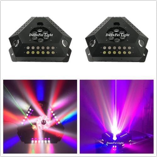 2pcs 6x10w rgbw led bee eyes light beam led red + green laser led strobe light bar ktv bar disco light uplighting