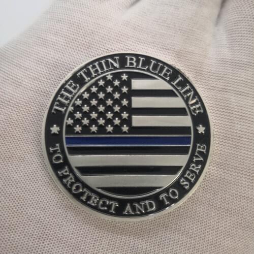 Thin Blue Line Lives Matter Police American Commemorative Challenge Coin