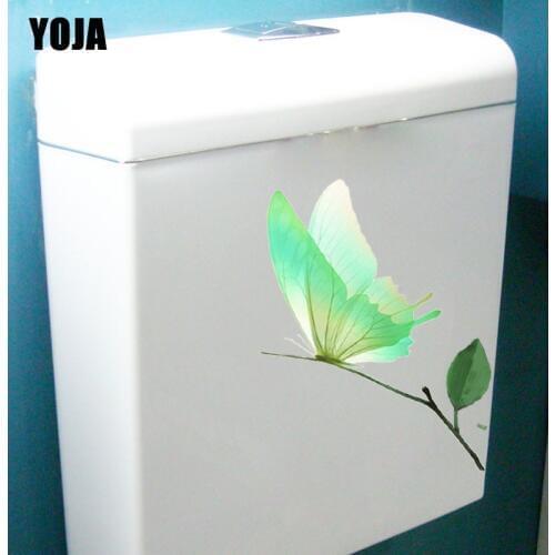 YOJA 16.1X21.4CM Home Decor Art Design Toilet Decal Wall Stickers Room Decorations Butterfly T3-1232