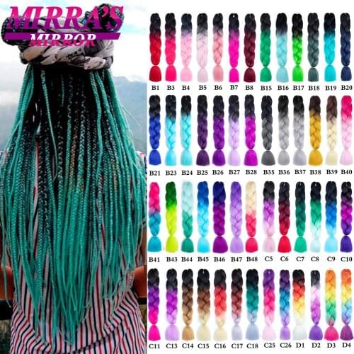 Mirra’s Mirror 24inch Synthetic Hair for Braids Ombre Jumbo Braid Hair Support Wholesale Green Pink Brown Braids 100g/Pack