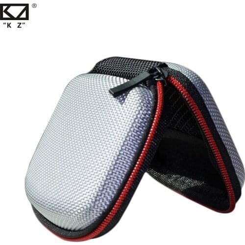 KZ Earphone Box Fiber Zipper Headphone Hard Case Earphone Earbuds Storage Carrying Pouch Bag SD Card Hold Box Portable Carry Bag