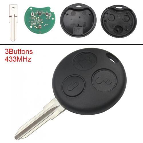 1Piece ABS 433MHz 3 Buttons Keyless Uncut Flip Car Remote Key Fob With Chip and Battery for Benz