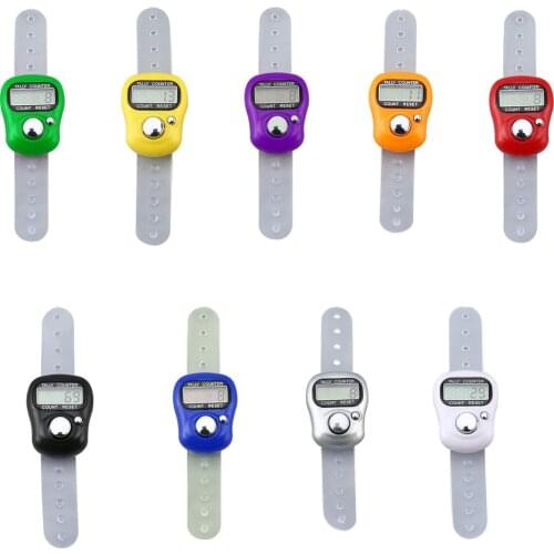 1pc Creative Stitch Marker Row Counter LCD Electronic Digit Finger Ring Digital Tally Counter Clicker Timer