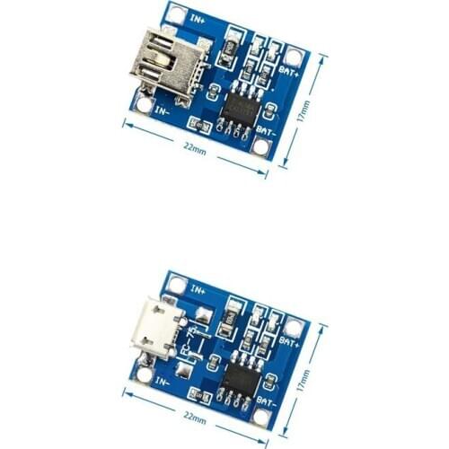 10pcs Micro USB 5V 1A 18650 TP4056 Lithium Battery Charger Module Charging Board With Protection Dual Functions 1A Li-ion